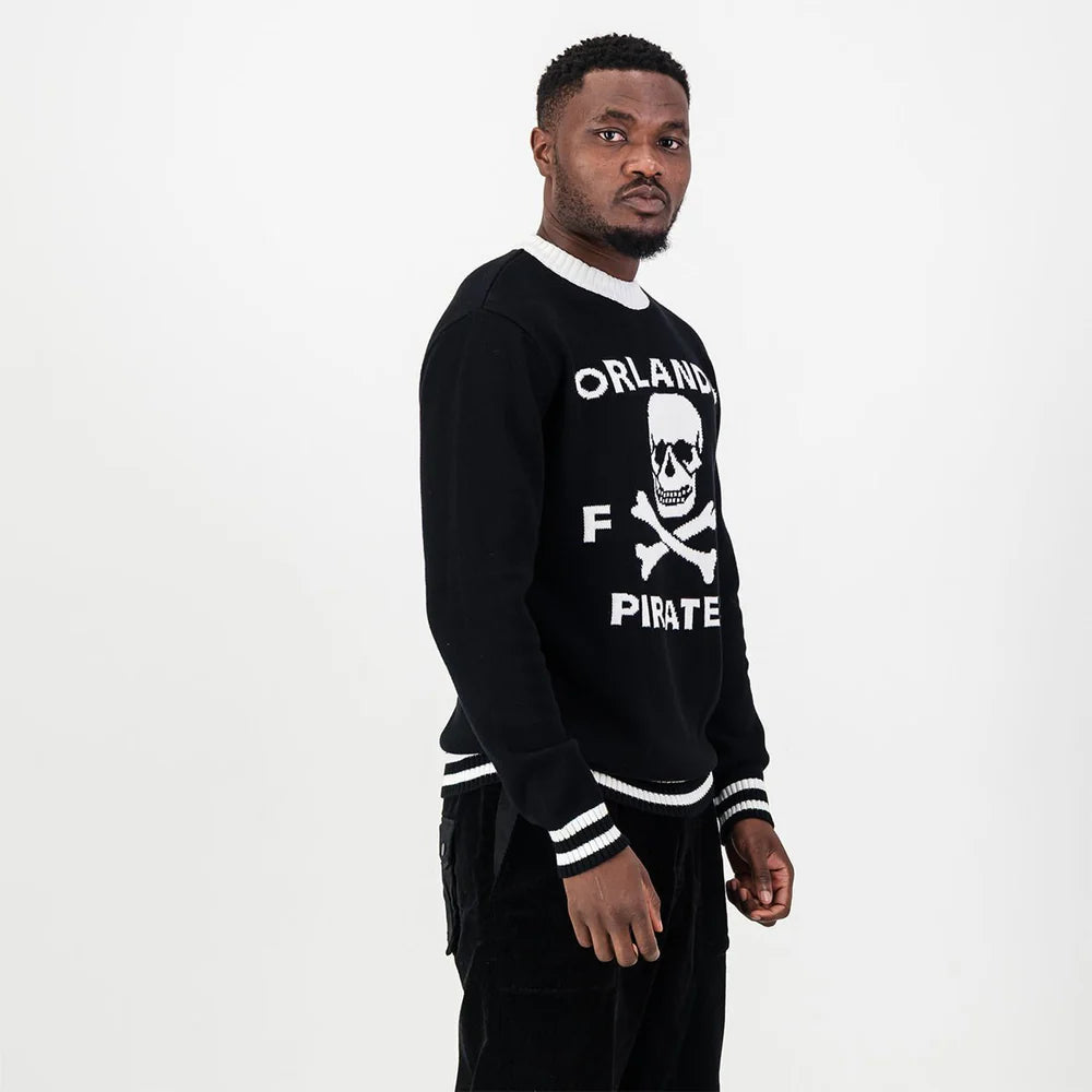 Orlando Pirates Tipped Crew Knit LS Jersey- Black