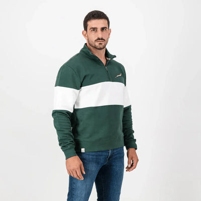 Springboks Classic Hoop Quarter Zip-OS Green