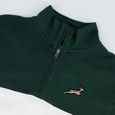 Springboks Classic Hoop Quarter Zip-OS Green