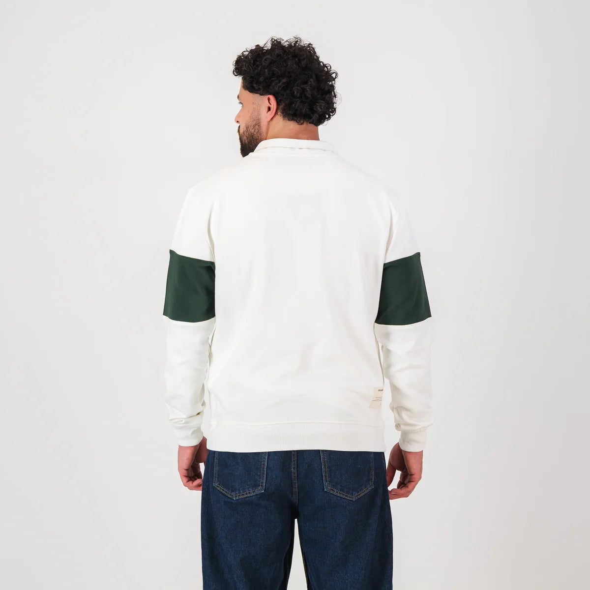 Springboks Classic Hoop Quarter Zip-Cloud Dancer