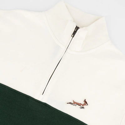 Springboks Classic Hoop Quarter Zip-Cloud Dancer