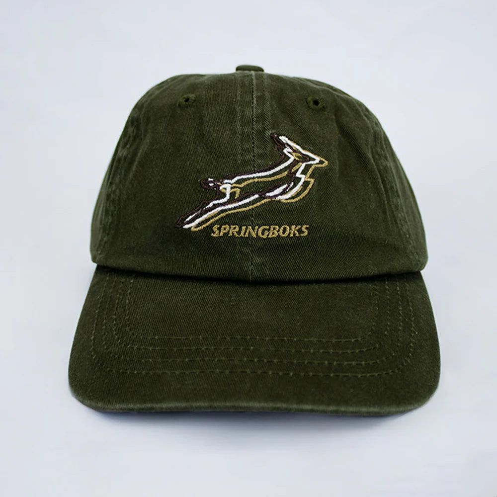 Springboks Triple Bok Dad Cap-Military Olive