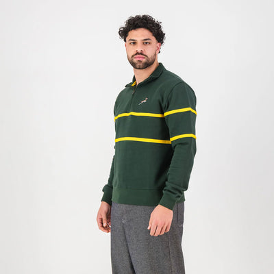 Springboks Twill Hoop Quarter Zip Sweat - OS Green
