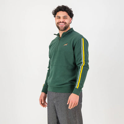 Springboks Twill SLV Quarter Zip Sweat-OS Green