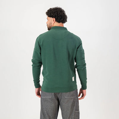 Springboks Twill SLV Quarter Zip Sweat-OS Green