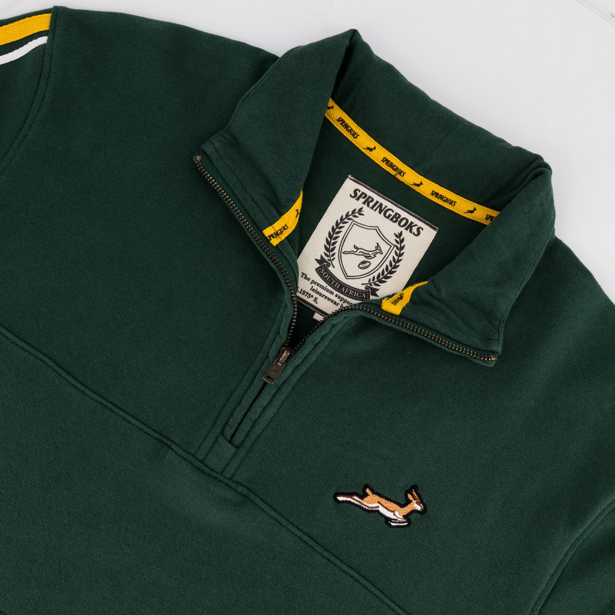 Springboks Twill SLV Quarter Zip Sweat-OS Green