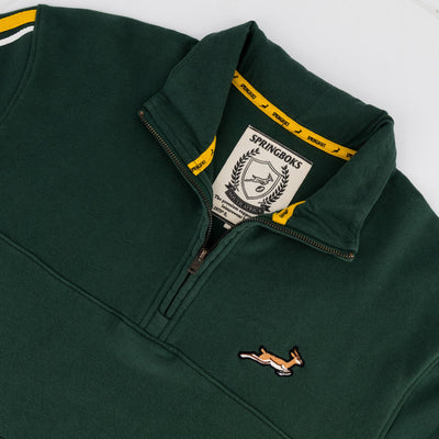 Springboks Twill SLV Quarter Zip Sweat-OS Green