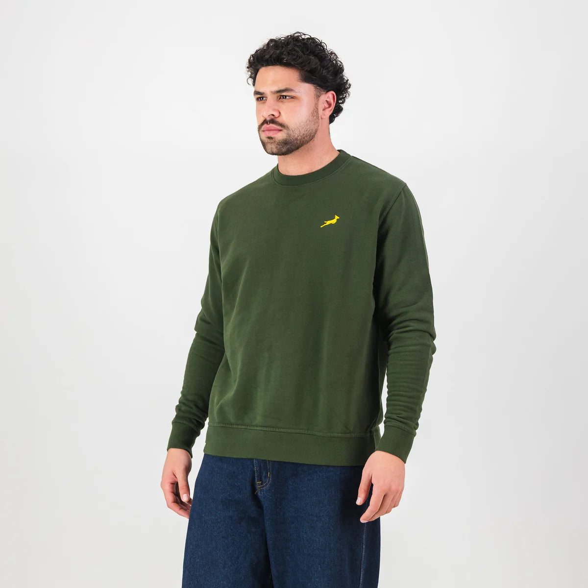 Springboks HS Small logo Crew Sweat - Military Olive