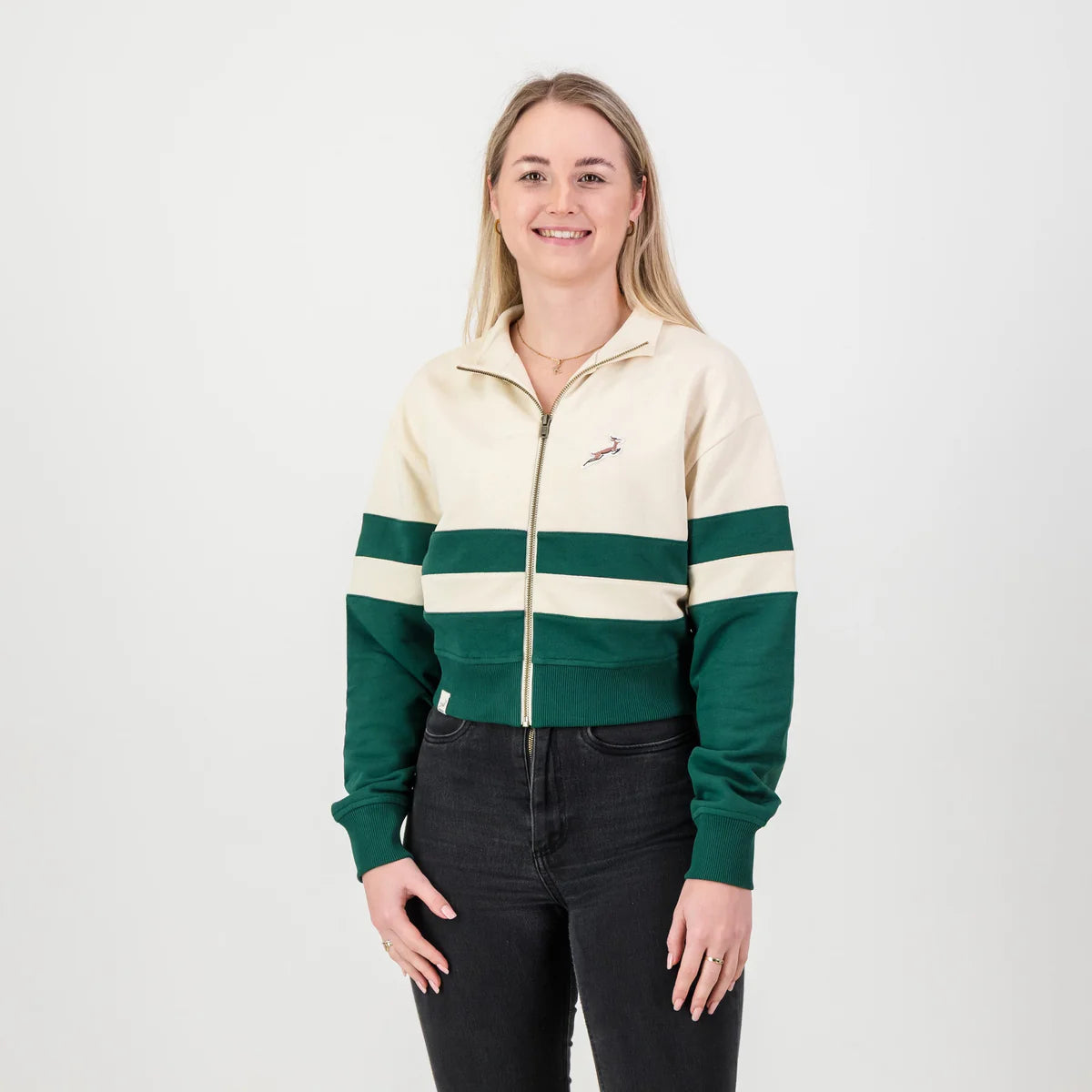 Springboks CB Zip Through Sweat-OS Green