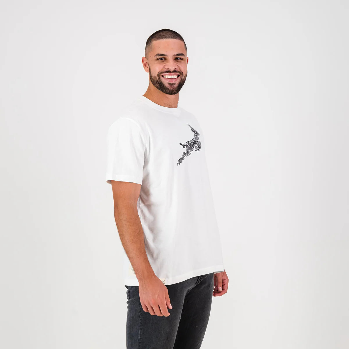 Springboks Stadium Bok Regular Crew Tee-White