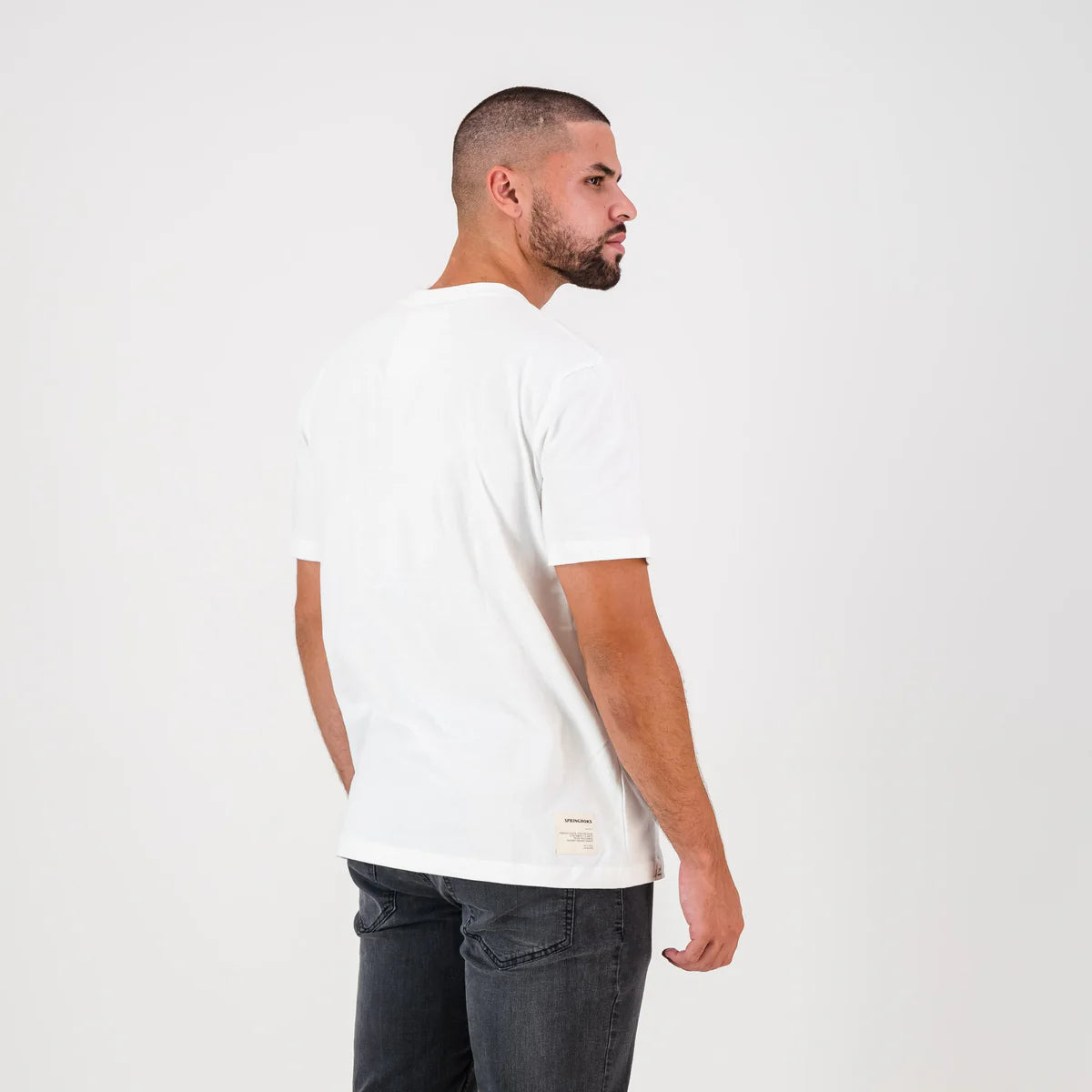 Springboks Stadium Bok Regular Crew Tee-White