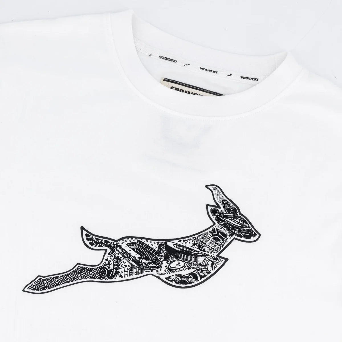 Springboks Stadium Bok Regular Crew Tee-White