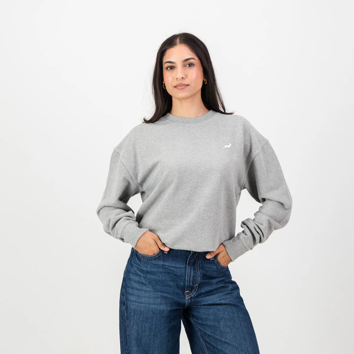 Springboks HS Small logo Crew Sweat - LT Grey Melange