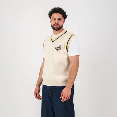 Springboks Crochet Vest Knit-Ivory