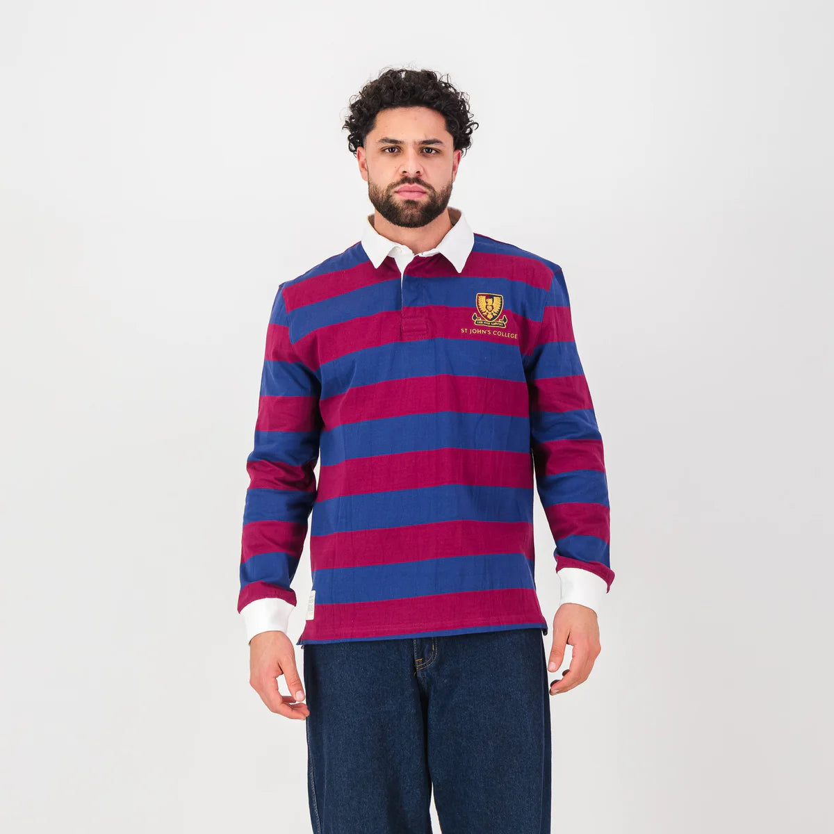 Schools St Johns Long Sleeve Rugby Jersey-Navy Peony
