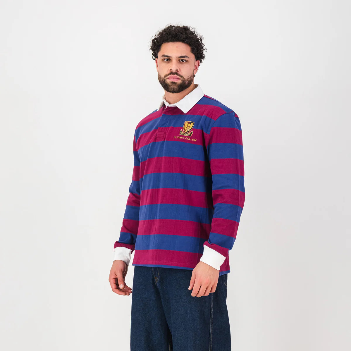 Schools St Johns Long Sleeve Rugby Jersey-Navy Peony