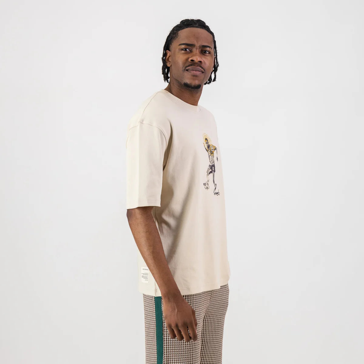Doctor Khumalo Boxy Crew Tee-Ivory