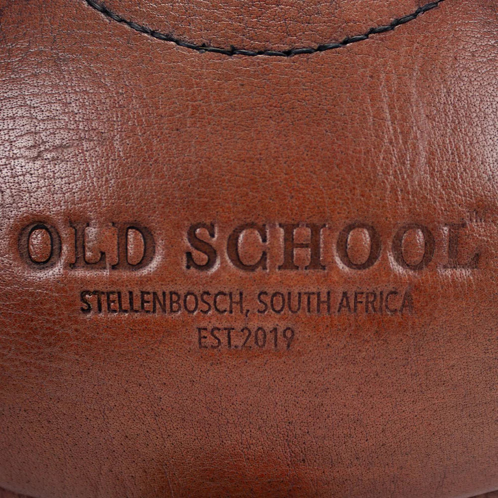 Old School Red Brown Rugby Ball