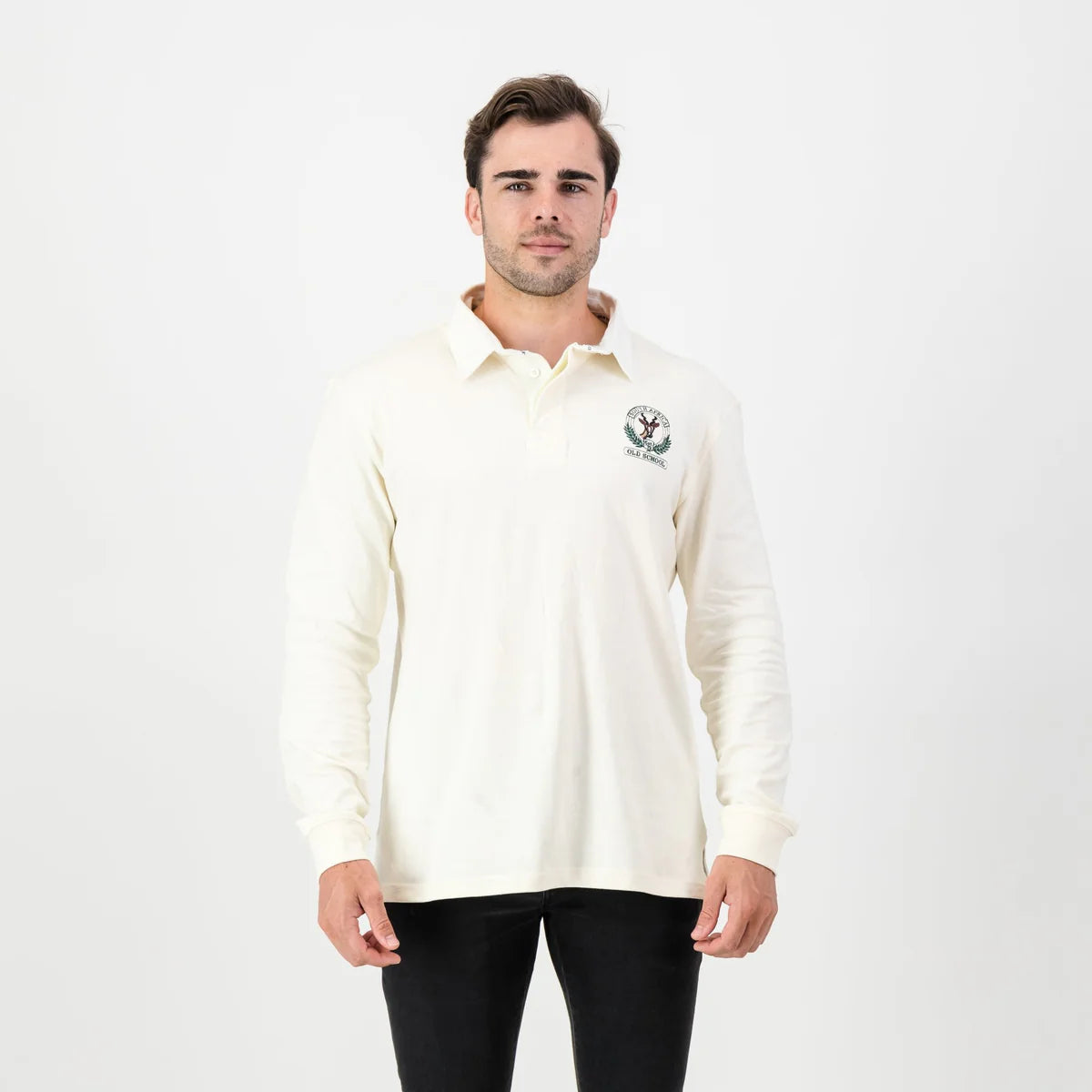 SA Supporters Badge LS Rugby Jersey-Ivory